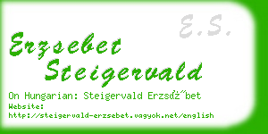 erzsebet steigervald business card